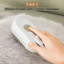 PetzCore™ Escova a Vapor 3 em 1 para Pets | Remove Pelos e Massageia