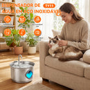 PetzCore™ Fonte de Água Automática Inox 2,8L para Cães e Gatos com Tripla Filtragem