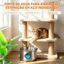 PetzCore™ Fonte de Água Automática Inox 2,8L para Cães e Gatos com Tripla Filtragem