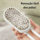 Escova pet 3 em 1 com vapor para cães e gatos