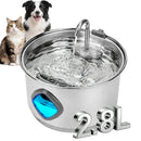 PetzCore™ Fonte de Água Automática Inox 2,8L para Cães e Gatos com Tripla Filtragem