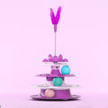 PetzCore™ Brinquedo Interativo Giratório para Gatos | Torre com Bolinha e Haste Divertida