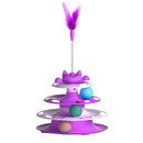 PetzCore™ Brinquedo Interativo Giratório para Gatos | Torre com Bolinha e Haste Divertida
