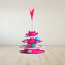 PetzCore™ Brinquedo Interativo Giratório para Gatos | Torre com Bolinha e Haste Divertida