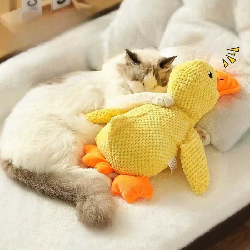 Brinquedo Pato de Pelúcia com Som para Cães