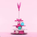 PetzCore™ Brinquedo Interativo Giratório para Gatos | Torre com Bolinha e Haste Divertida